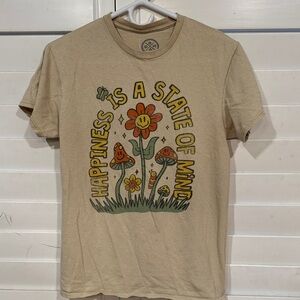 Beige Graphic Tee with Positive Message